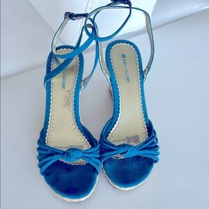 Naturalizer Blue Knotted Espadrille Wedge Sandals, size 8.5M